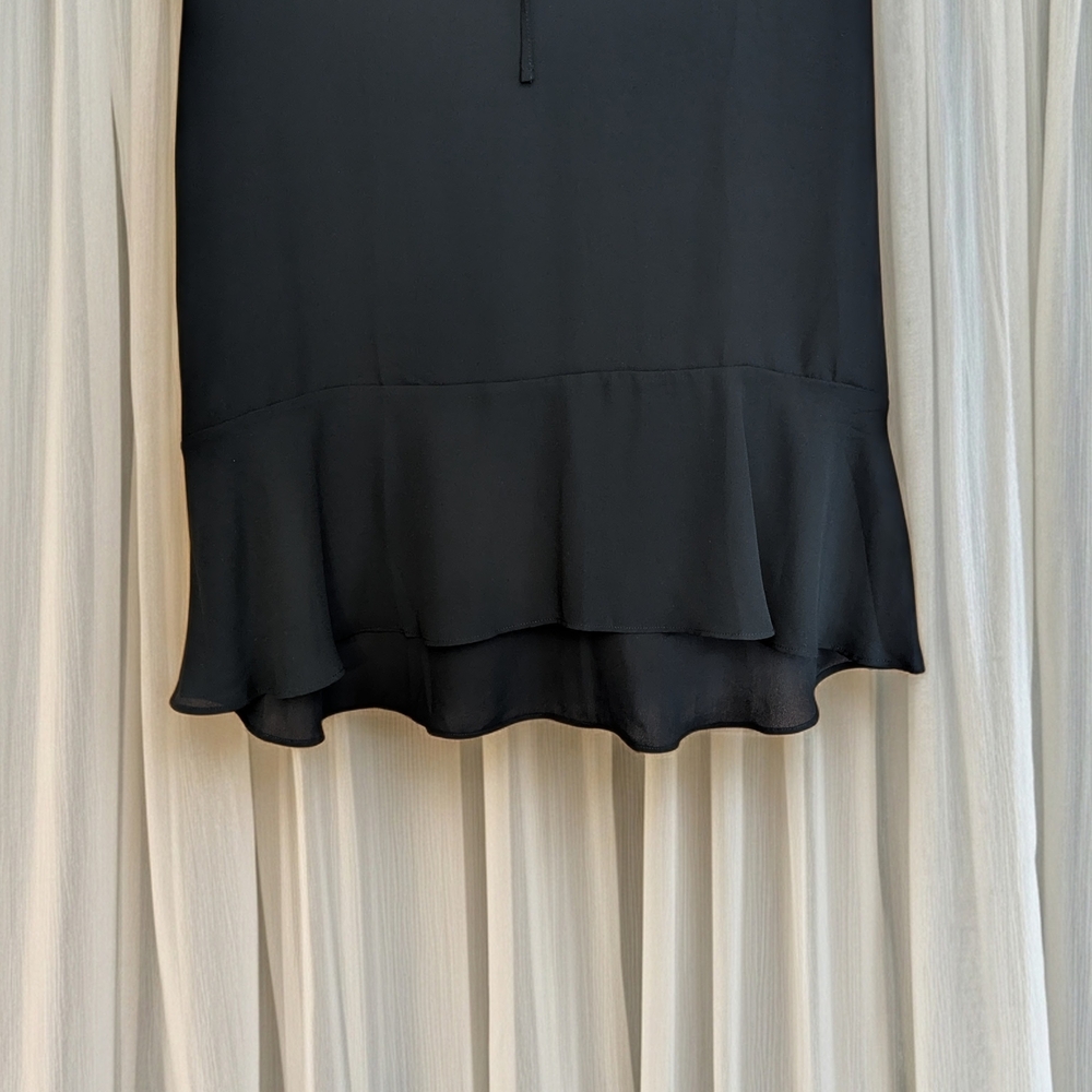 Ann Taylor Black Long Sleeve Blouse with Tie - Picture 4 of 6
